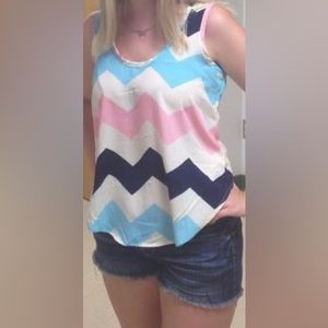Super cute gently used chevron print tank with open back